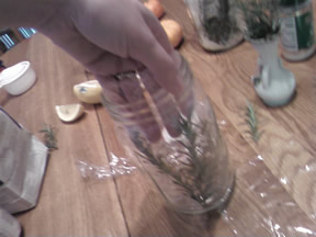 pressing against jar