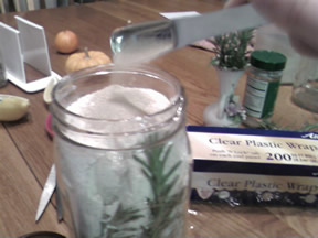 pouring yeast